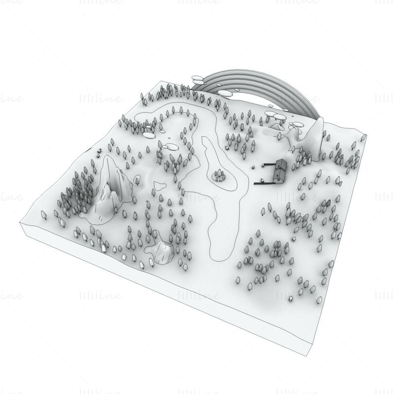 3D модель мультяшного острова