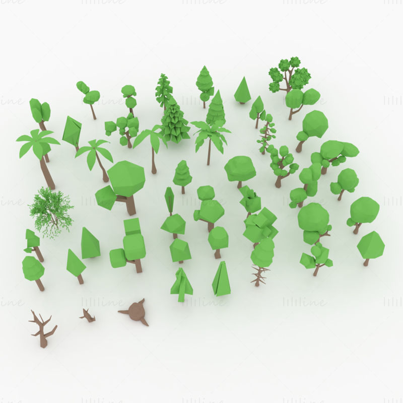 3Д модел цртаног дрвета