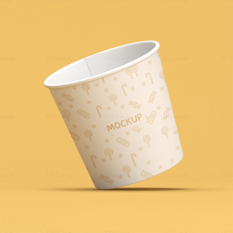 3D Paper Bucket Mockup