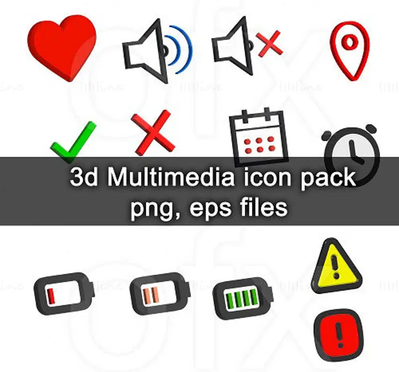 3D Vectorized UI Icon Set