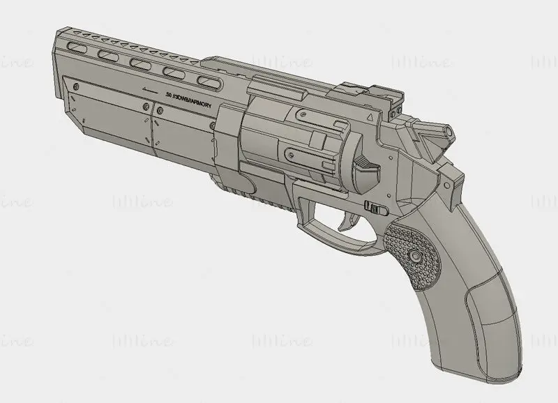 Modelo de impresión 3D de revólver 3DWB STL