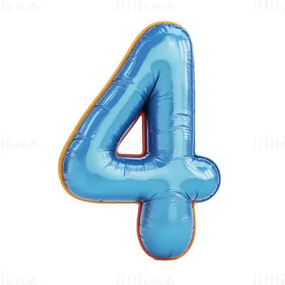 Cartoon inflatable balloon Arabic number 4