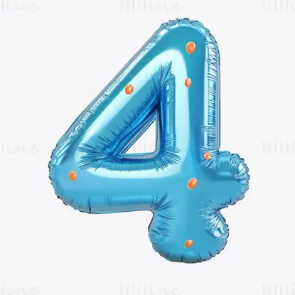 Cartoon inflatable balloon Arabic number 4