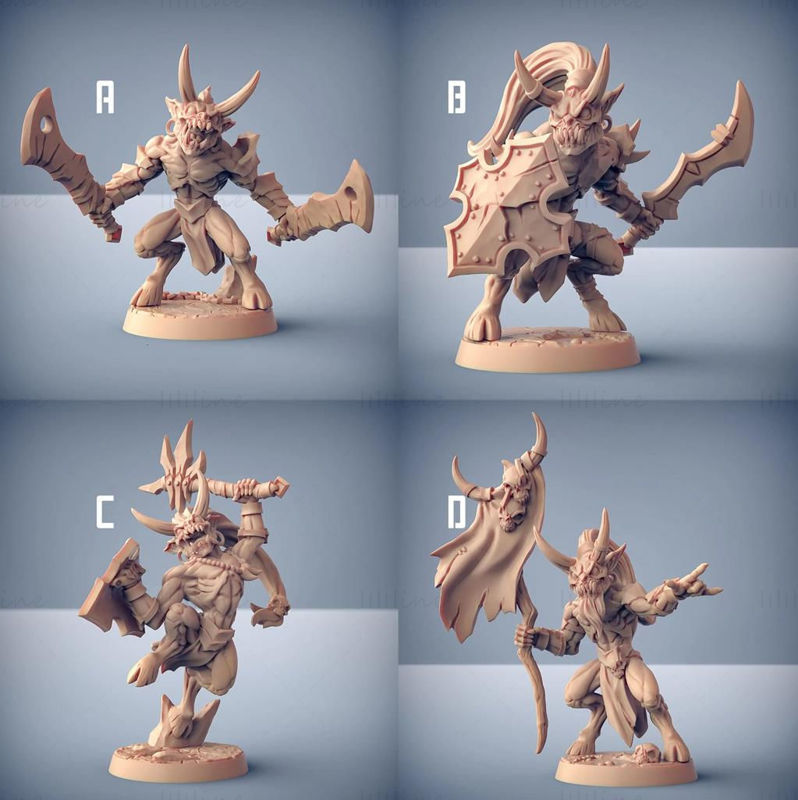 4 Modèle d'impression 3D modulaire Abyss Gruntlings STL