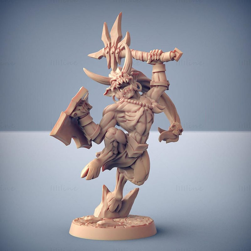 4 Modulární Abyss Gruntlings 3D tiskový model STL