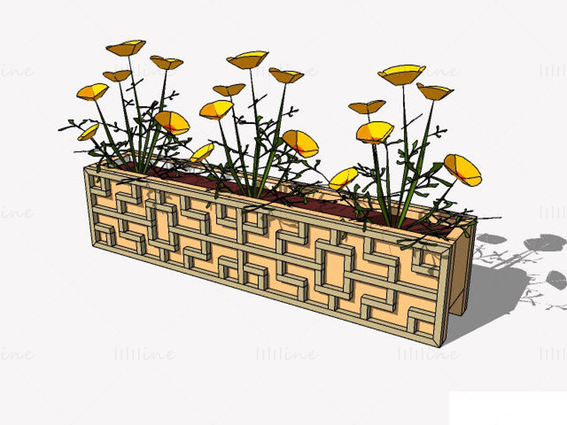 40 Flower Box Sketchup Models