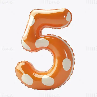 Cartoon inflatable balloon Arabic number 5