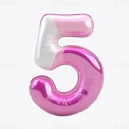 Cartoon inflatable balloon Arabic number 5