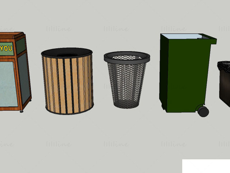 52 modelos de esboço de lata de lixo