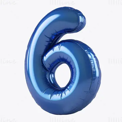 Cartoon inflatable balloon Arabic number 6