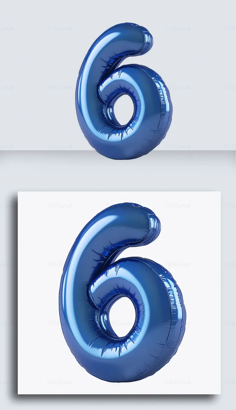 Cartoon inflatable balloon Arabic number 6