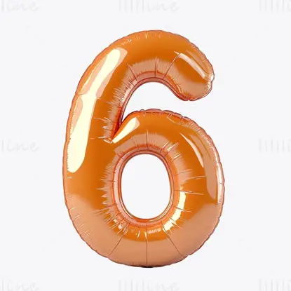 Cartoon inflatable balloon Arabic number 6