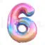 Colorful cartoon inflatable balloon Arabic number 6