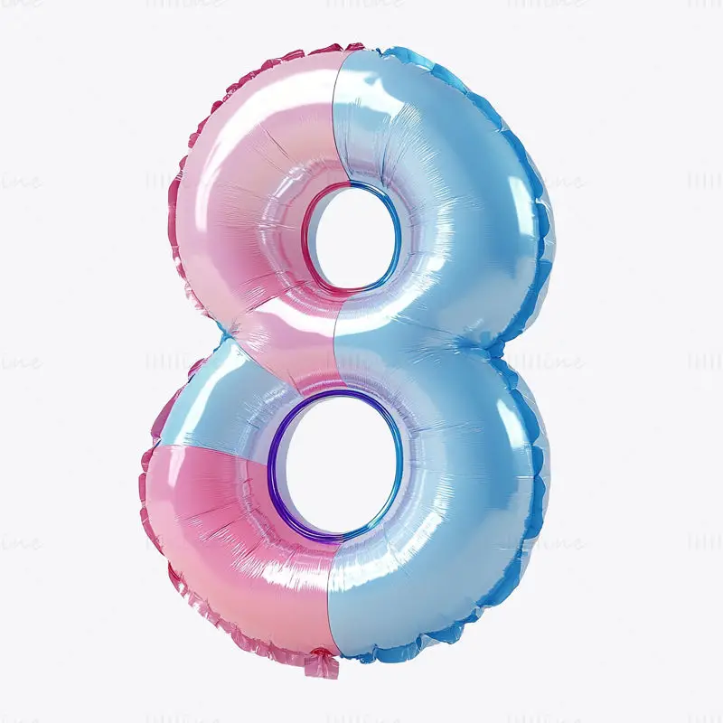 Pink and blue cartoon inflatable Arabic number 8