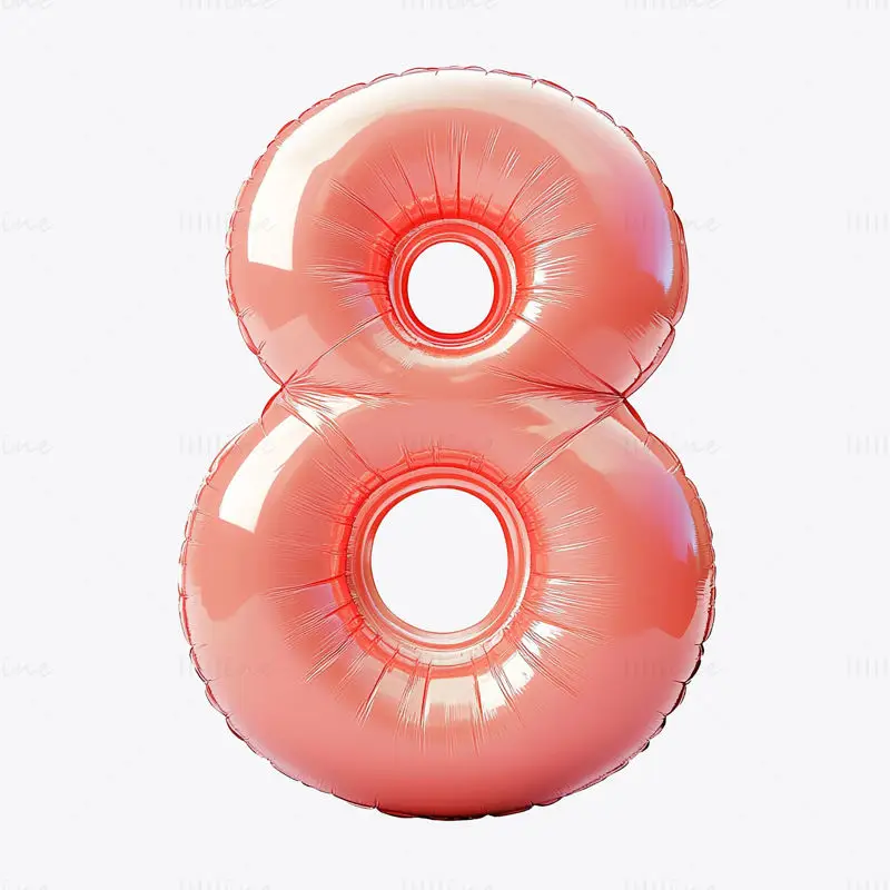 Red cartoon inflatable Arabic number 8