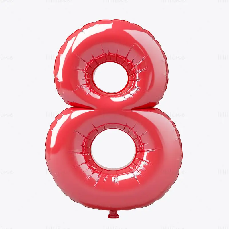 Big red cartoon inflatable Arabic number 8