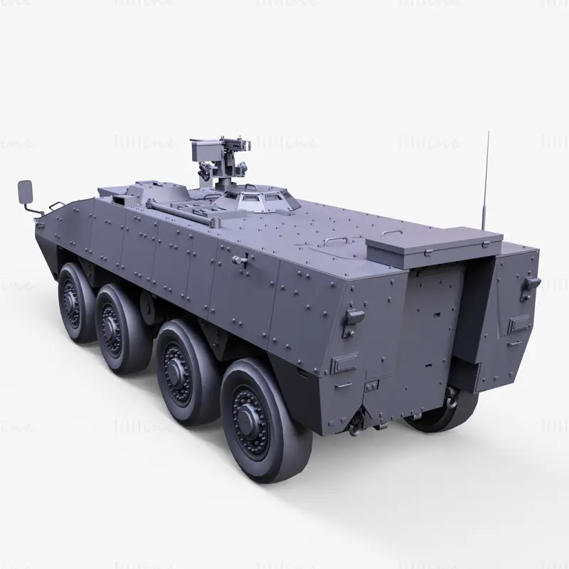 8x8 AMV Armored Vehicle 3D Model
