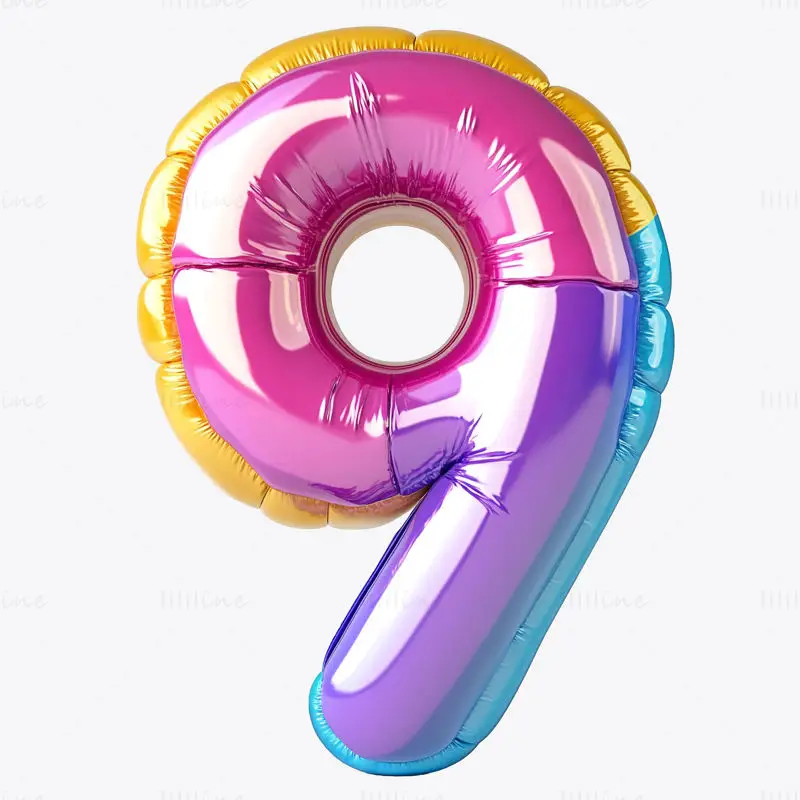 Colorful cartoon inflatable Arabic number 9