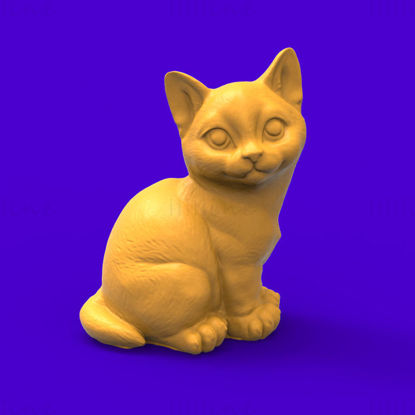 Un modelo de impresión en 3D de un gato encantador