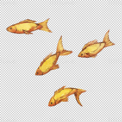 Um cardume de peixes amarelos png
