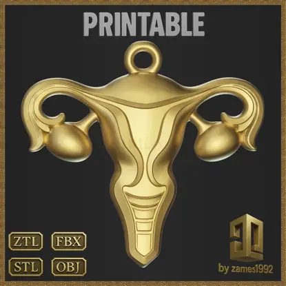 Abstract Feminine Symbol Jewelry Design 3D Print Model