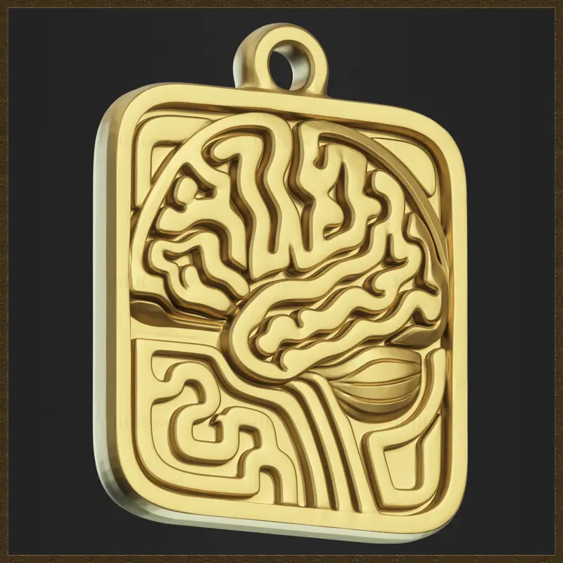 Abstract Science Medallion Jewelry Design 3D Print Model