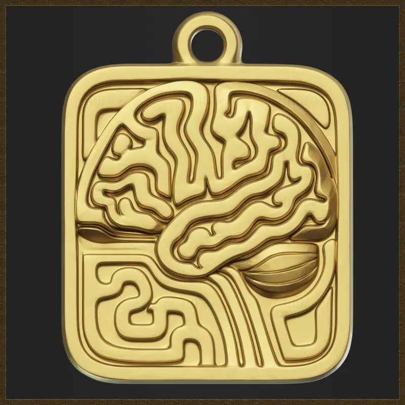 Abstract Science Medallion Jewelry Design 3D Print Model