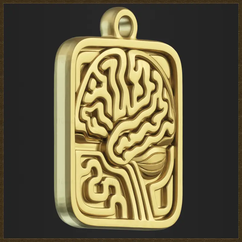 Abstract Science Medallion Jewelry Design 3D Print Model