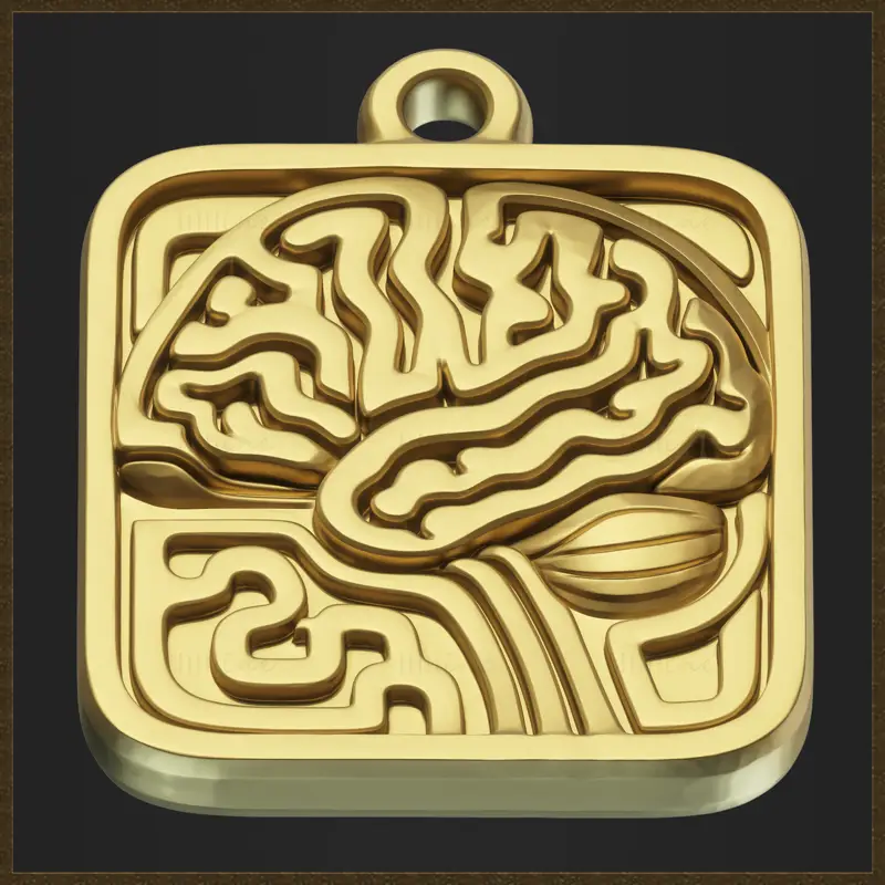 Abstract Science Medallion Jewelry Design 3D Print Model