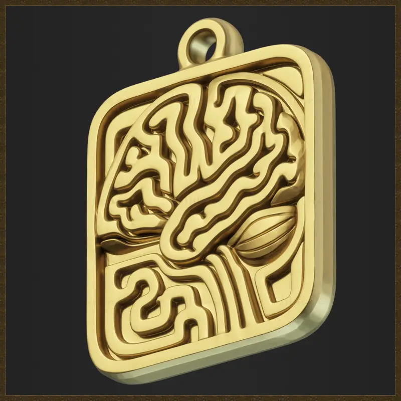 Abstract Science Medallion Jewelry Design 3D Print Model