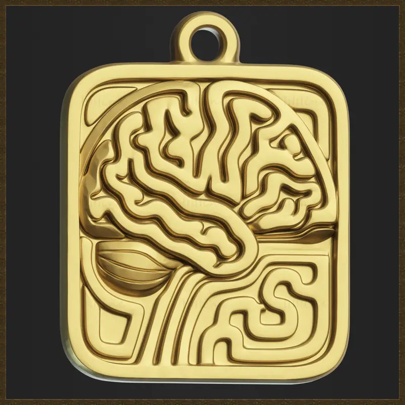 Abstract Science Medallion Jewelry Design 3D Print Model