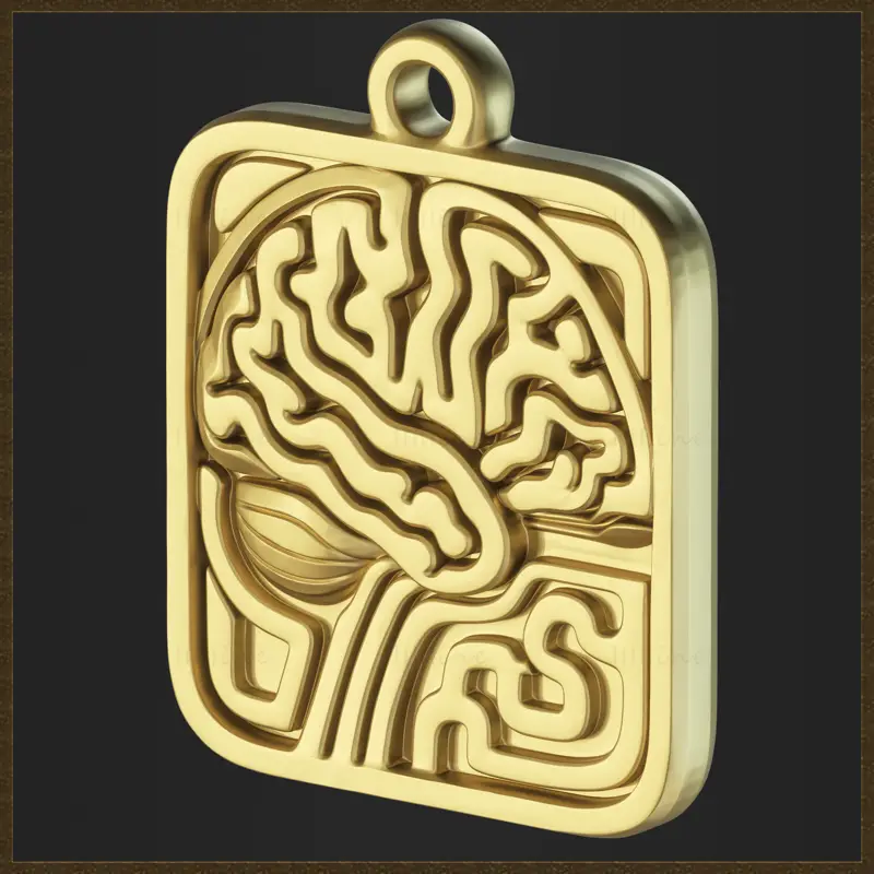Abstract Science Medallion Jewelry Design 3D Print Model