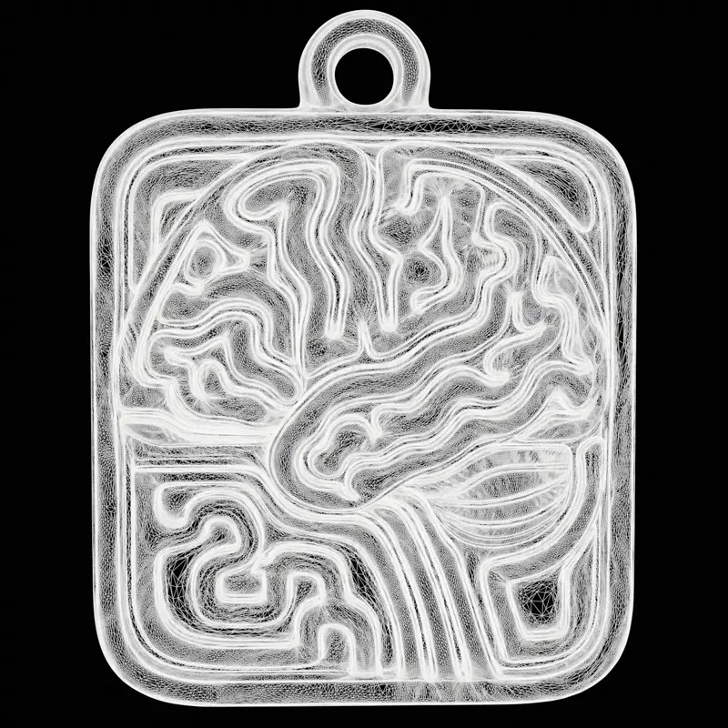Abstract Science Medallion Jewelry Design 3D Print Model