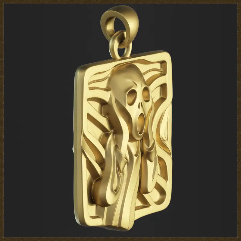 3D-natisnjen model nakita z abstraktnim obeskom Scream