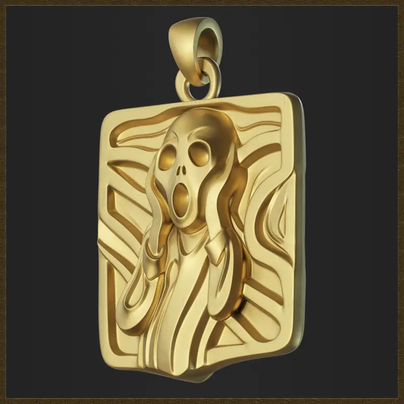 3D-natisnjen model nakita z abstraktnim obeskom Scream
