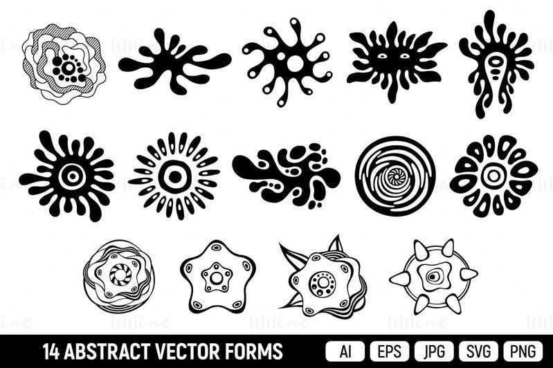 Abstract vector shapes, icons, design elements