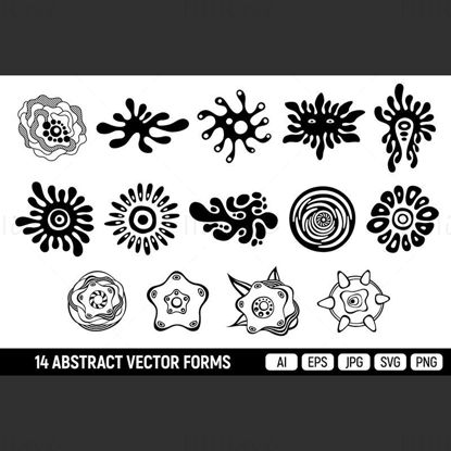 Abstract vector shapes, icons, design elements