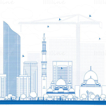 Abu Dhabi Outline vector illustration