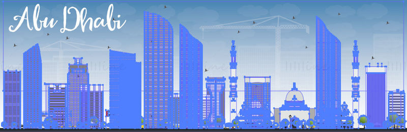 Abu Dhabi Skyline vector illustration
