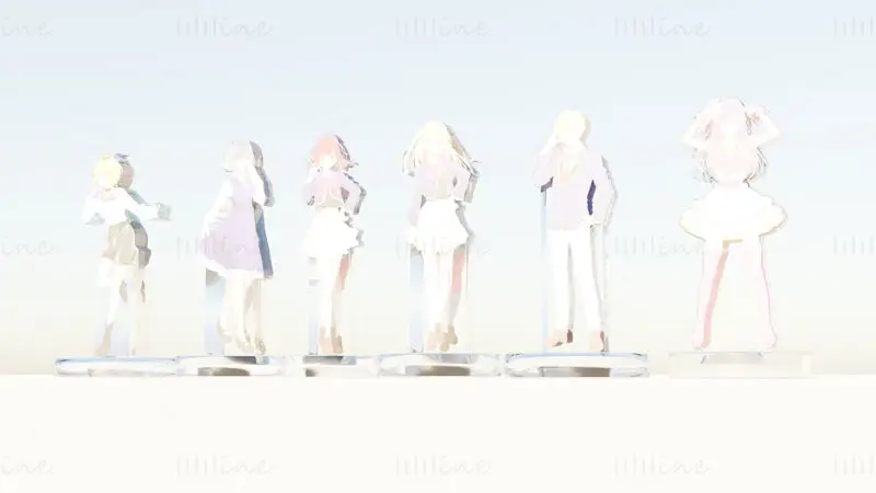 Akrylový stojan Všechny hlavní postavy Oshi no Ko 3D Print Model