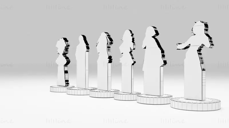 Акрилна стойка Всички основни герои Oshi no Ko 3D печатен модел
