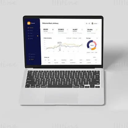 Modelo de interface do usuário do painel de administração Figma