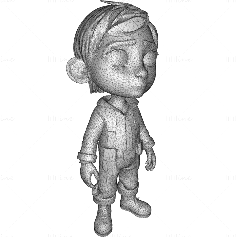 Model de tipărire 3D cu personaje Adventure Boy