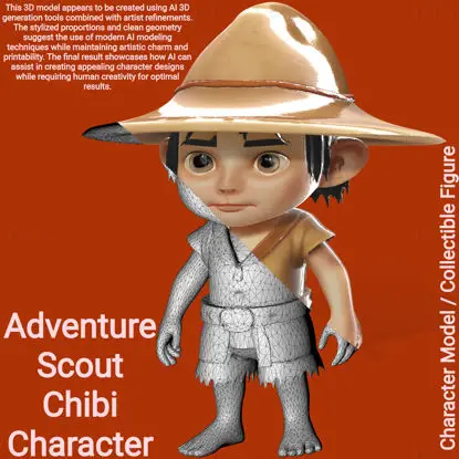 Adventure Scout Chibi Karakter 3D Print Modell