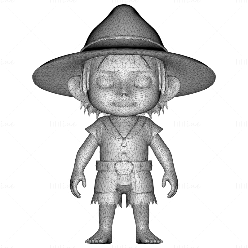 冒险侦察兵 Chibi 角色 3D 打印模型