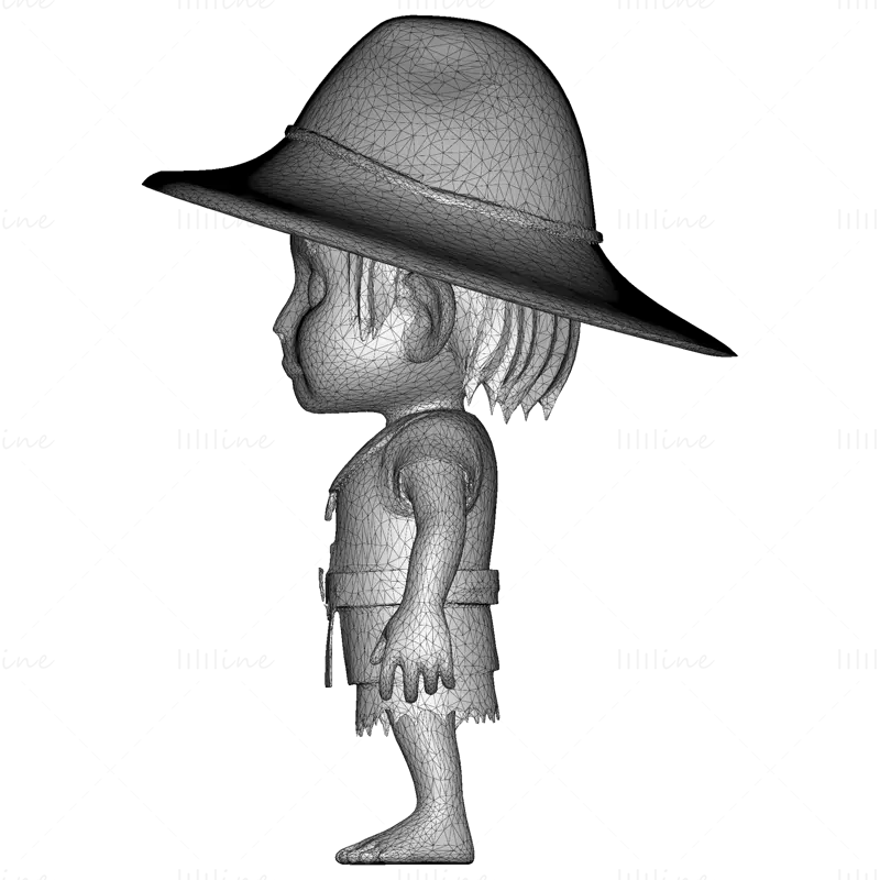 冒险侦察兵 Chibi 角色 3D 打印模型