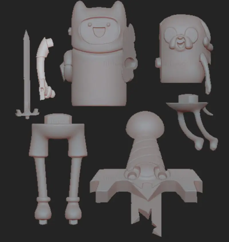 Hora de Aventuras Finn y Jake Modelo de Impresión 3D STL