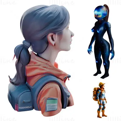 Adventurer and Space Explorer 3D Print Model Collection