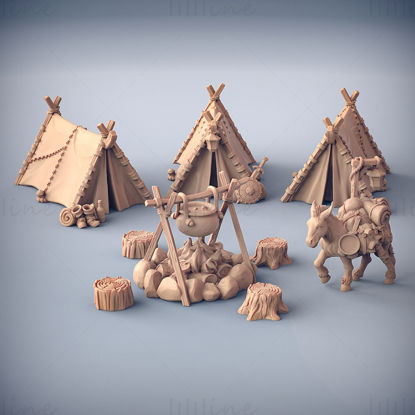 Adventurers Camp Set 3D Print Model STL