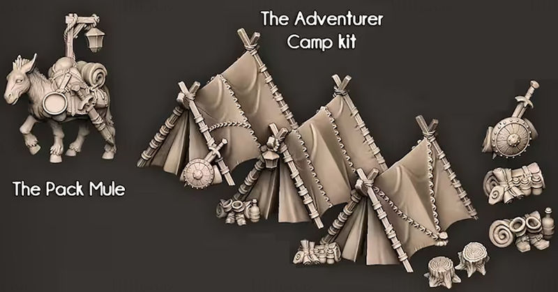 Conjunto de campamento de aventureros Modelo de impresión 3D STL
